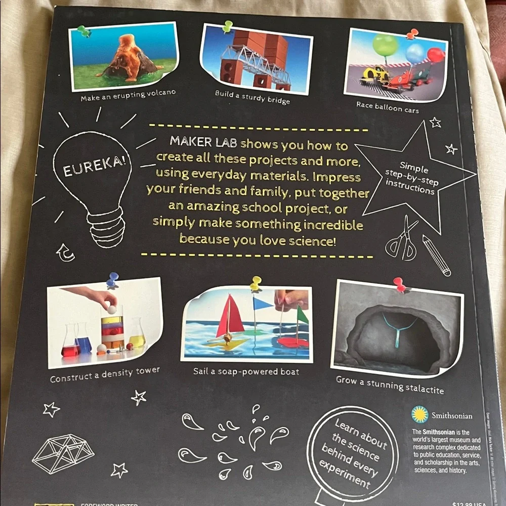 NEW Smithsonian Maker Lab large project book to create build invent discover